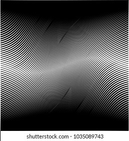 Abstract Black Diagonal Striped Background . Vector curved slanting, oblique lines texture