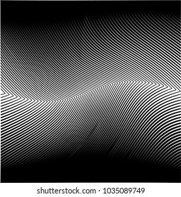 Abstract Black Diagonal Striped Background . Vector curved slanting, oblique lines texture