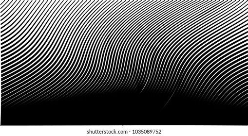 Abstract Black Diagonal Striped Background . Vector curved slanting, oblique lines texture