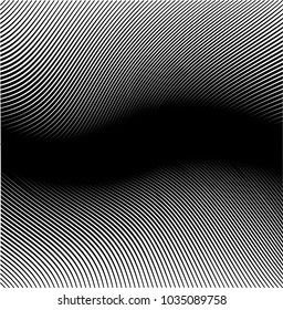 Abstract Black Diagonal Striped Background . Vector curved slanting, oblique lines texture