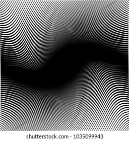 Abstract Black Diagonal Striped Background . Vector curved slanting, oblique lines texture
