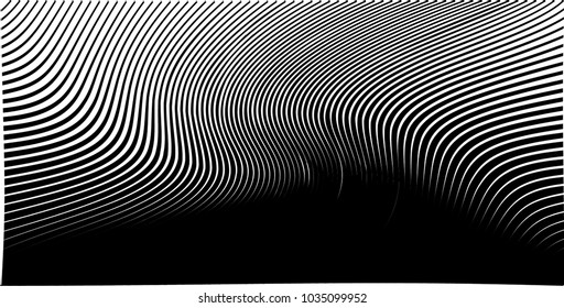 Abstract Black Diagonal Striped Background . Vector curved slanting, oblique lines texture
