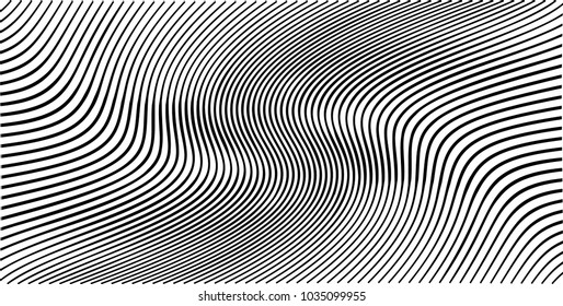 Abstract Black Diagonal Striped Background . Vector curved slanting, oblique lines texture
