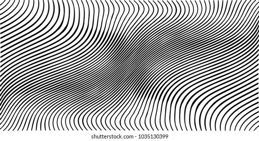 Abstract Black Diagonal Striped Background . Vector curved slanting, oblique lines texture