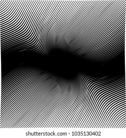 Abstract Black Diagonal Striped Background . Vector curved slanting, oblique lines texture