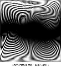 Abstract Black Diagonal Striped Background . Vector curved slanting, oblique lines texture
