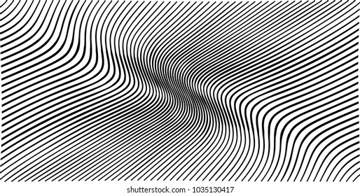 Abstract Black Diagonal Striped Background . Vector curved slanting, oblique lines texture
