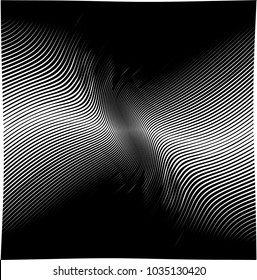 Abstract Black Diagonal Striped Background . Vector curved slanting, oblique lines texture