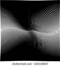 Abstrakter schwarzer, diagonaler, gestreifter Hintergrund . Vektor-geschwungene Slande, Textur aus schrägen Linien