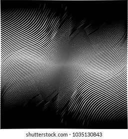 Abstract Black Diagonal Striped Background . Vector curved slanting, oblique lines texture