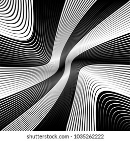 Abstract Black Diagonal Striped Background . Vector curved slanting, oblique lines texture