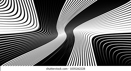 Abstract Black Diagonal Striped Background . Vector curved slanting, oblique lines texture
