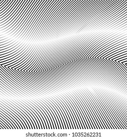 Abstract Black Diagonal Striped Background . Vector curved slanting, oblique lines texture