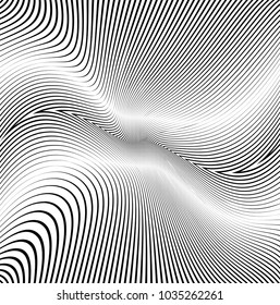 Abstract Black Diagonal Striped Background . Vector curved slanting, oblique lines texture