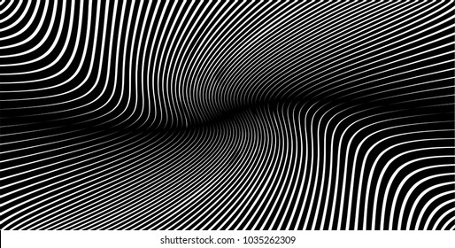 Abstract Black Diagonal Striped Background . Vector curved slanting, oblique lines texture