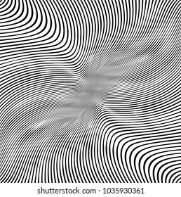 Abstract Black Diagonal Striped Background . Vector curved slanting, oblique lines texture