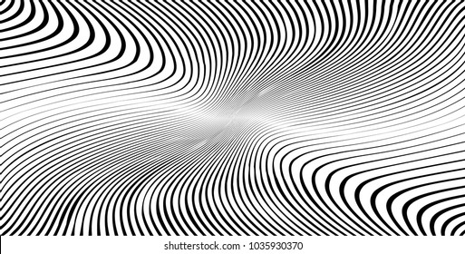Abstract Black Diagonal Striped Background . Vector curved slanting, oblique lines texture