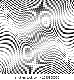 Abstract Black Diagonal Striped Background . Vector curved slanting, oblique lines texture