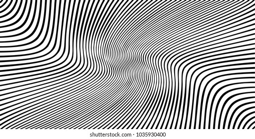 Abstract Black Diagonal Striped Background . Vector curved slanting, oblique lines texture