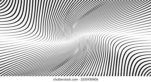 Abstract Black Diagonal Striped Background . Vector curved slanting, oblique lines texture