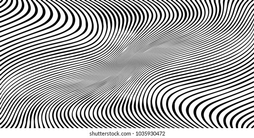 Abstract Black Diagonal Striped Background . Vector curved slanting, oblique lines texture