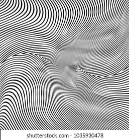 Abstract Black Diagonal Striped Background . Vector curved slanting, oblique lines texture