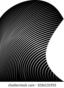 Abstract Black Diagonal Striped Background . Vector curved slanting, oblique lines texture