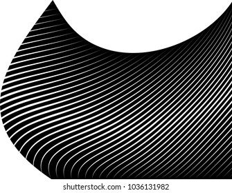 Abstract Black Diagonal Striped Background . Vector curved slanting, oblique lines texture