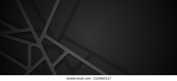 Resumen de rayas diagonales negras sobre fondo de gradiente oscuro. Fondo moderno con líneas y sombras. EPS de fondo de vectores 10