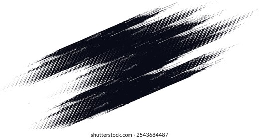 Abstract Black and black Dirty Grunge Background with Halftone Effect. Sports Background with Brush Stroke Illustration