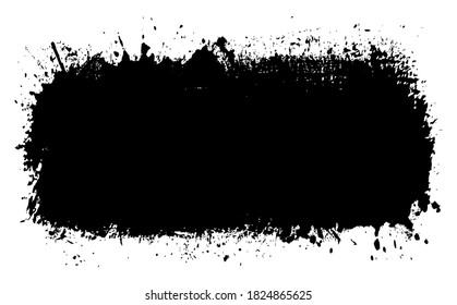 Abstract black dirty splash banner.
