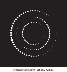Abstract black dot circle icon. Halftone dots circle Vector illustration.