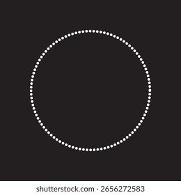 Ícone de círculo com ponto preto abstrato. Pontos de meio-tom circulam a ilustração Vetor.