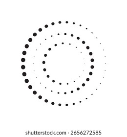 Abstract black dot circle icon. Halftone dots circle Vector illustration.