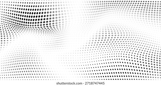 Abstrakter schwarzer Punkt auf weißem Hintergrund. Verzerrtes Punktflusskonzept. Einfaches Design. Vektorgrafik. eps 10.