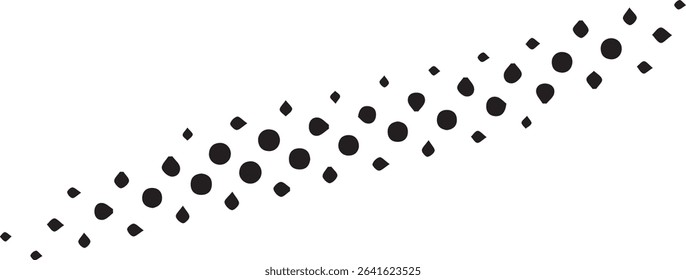 Abstract black dots diagonal scatter pattern design
