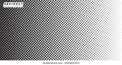 Abstractas semitono de puntos negros sobre diseño de fondo blanco. Vector