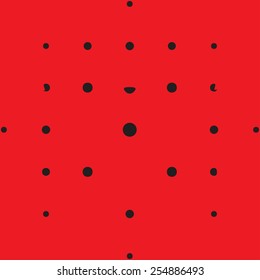 Abstract black dots on red background vector illustration  