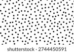 Abstract Black Dots Pattern on White Background, Minimal Polka Dot Texture for Modern Design and Creative Use