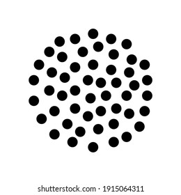 Abstract black dotted circle vector design osolated on white background. Modern design pattern