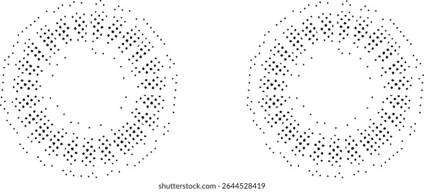 Abstract black dotted circular frames design