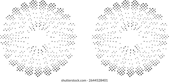Abstract black dotted circular patterns design