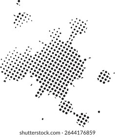 Abstract black dotted ink splotch design element