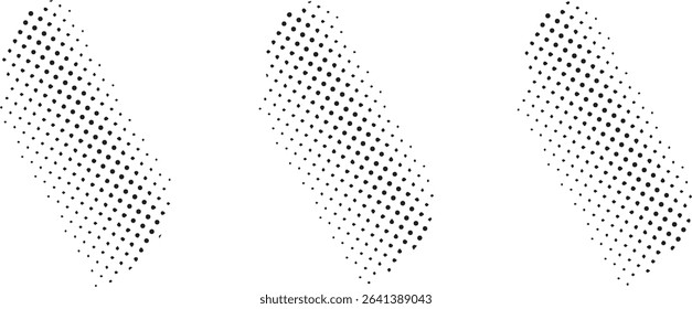 Abstract black dotted shapes white background design