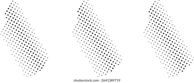 Abstract black dotted shapes white background design