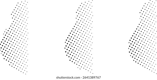 Abstract black dotted shapes white background design