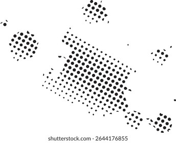 Abstract black dotted shapes white background design