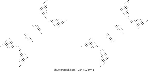 Abstract black dotted shapes white background design