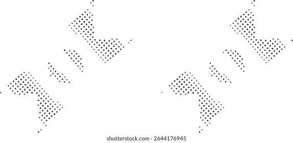 Abstract black dotted shapes white background design