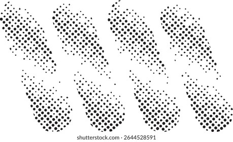Abstrakte schwarze gepunktete Formen weißes Hintergrunddesign